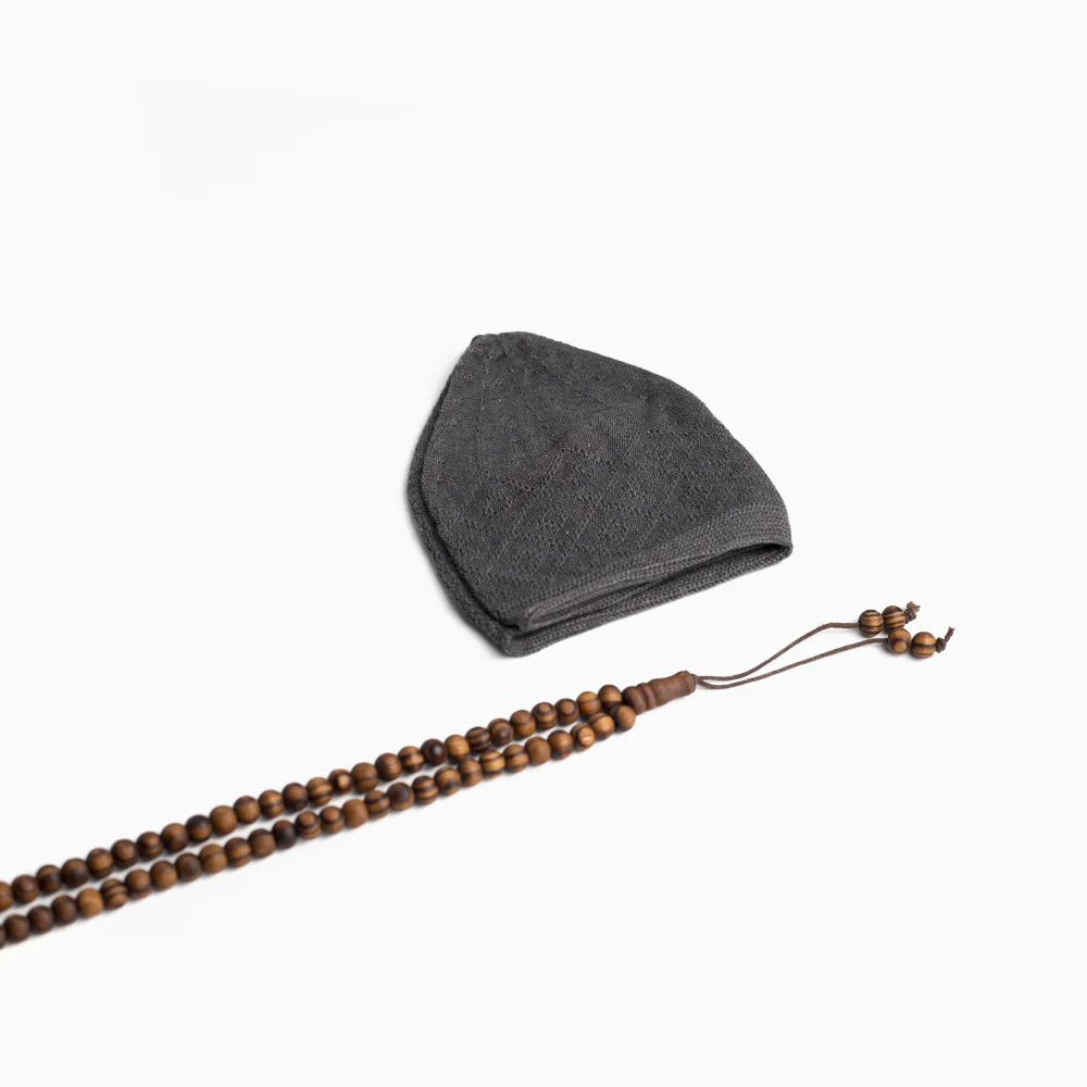 ABDEEZ Prayer Cap Collection (Pack of 5) + Wooden Tasbeeh (Not for Use) - Image 10