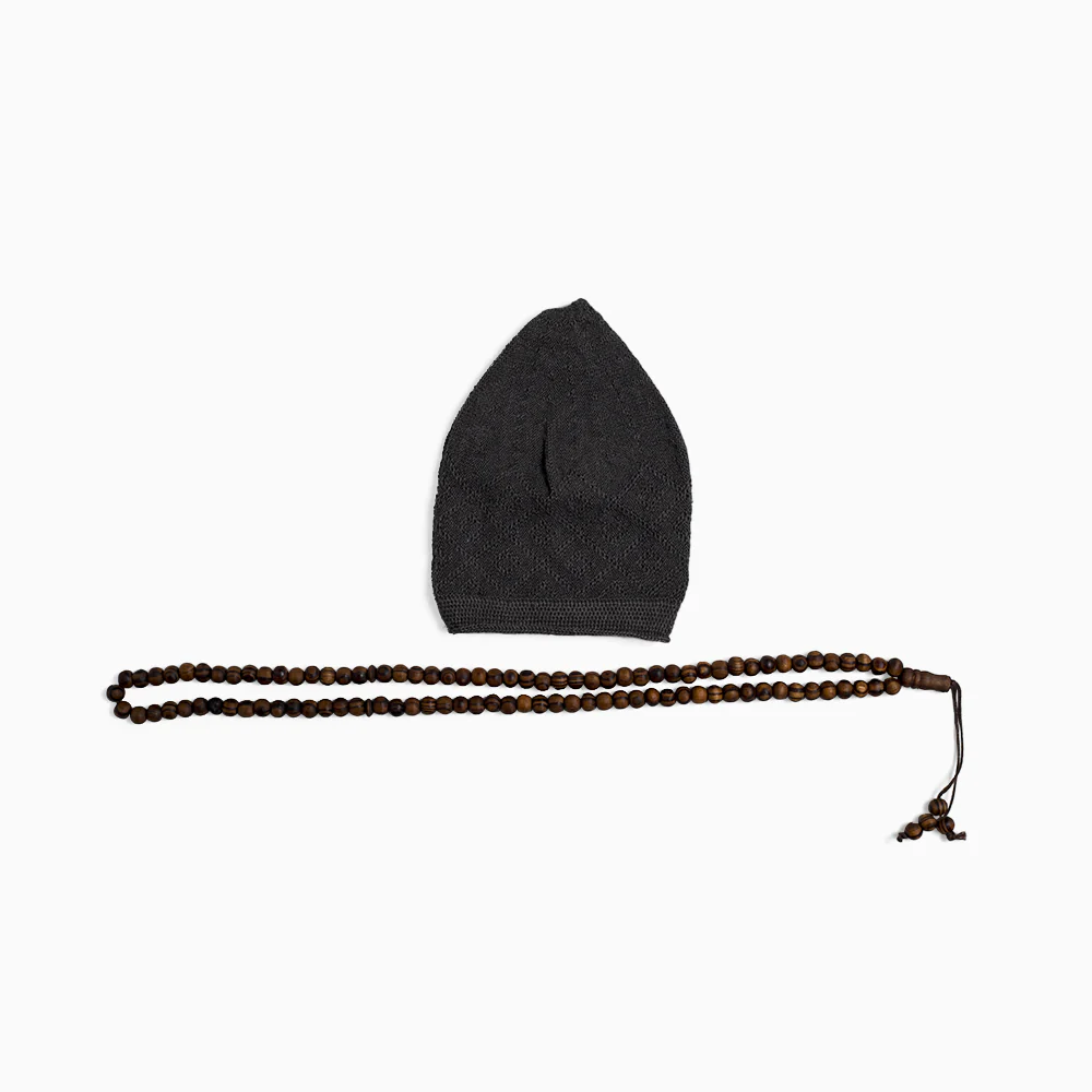 ABDEEZ Prayer Cap Collection (Pack of 5) + Wooden Tasbeeh (Not for Use) - Image 6